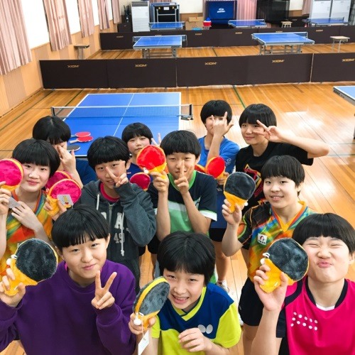 대성여중 탁구 선수들.(사진=유병철 기자)