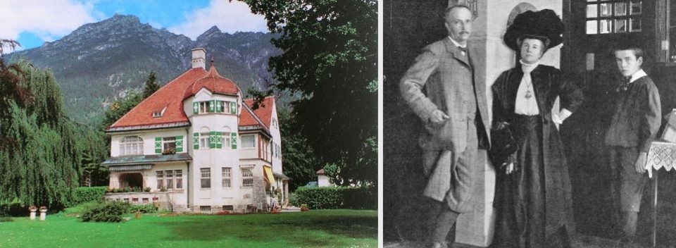1906년 슈트라우스는 가르미슈에 빌라를 건축하고 타계 시까지 약 40년을 살았다 / 그의 가족.