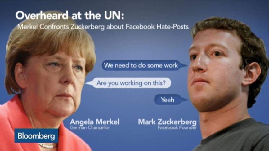 ​페이스북의 Hate- Posting을 위요하여 대립하는 메르켈 총리와 저커버그.(사진=장시정 대표 블로그)